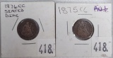 1875-CC, 1876-CC Seated Dimes.