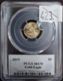 2015 1/10th Oz. Gold Eagle PCGS MS70.