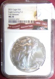 2021 Silver Eagle T-2 First Release NGC MS70.