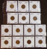 Variety: (1) Flying Eagle Cent. (9) Indiaqn Cents. (4) Wheat Cents.