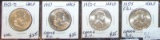 (4) Franklin Half Dollars: 1950-D, 1951, 1953-S, 1954.