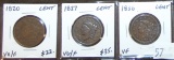 1820, 1837, 1838 Matron Head Cents.
