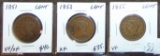 1851, 1853, 1855 Liberty Head Cents.