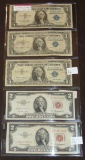 Currency Variety: $2 Red Seal, $1 Silver Certificates.