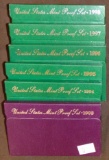 (6) U.S. Proof Sets: 1993-1998.