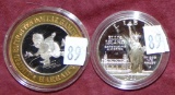 Ellis Island Silver Dollar. Harrah's $10 Silver Token.
