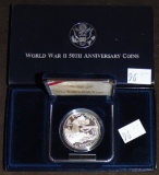 World War II 50th Anniversary Silver Dollar .900 Silver.