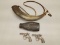 (4Pcs.) VINTAGE POWDER HORN, CAP GUNS, BOTTLE