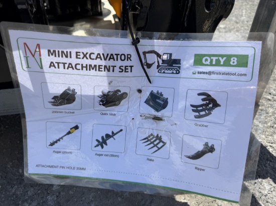 New Skid Lot Of Mini Excavator Attachment Set