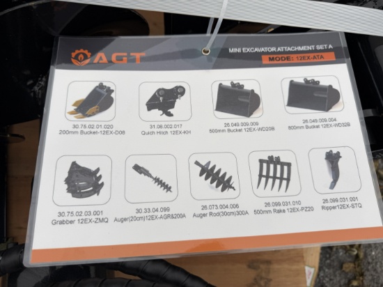 Skid Lot Of New Mini Excavator Attachments