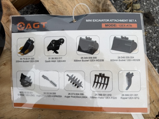Skid Lot Of New Mini Excavator Attachments