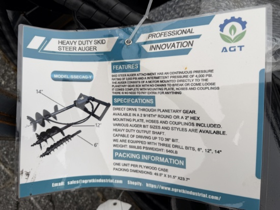 New Mower King Quick Attach Auger Drive W/ Bits