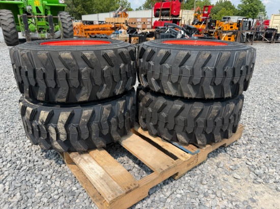 (4) New 12-16.5 SKS-1 Skid Loader Tires w/ Rims