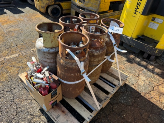 Skid Lot of (6) LP Forklift Tanks
