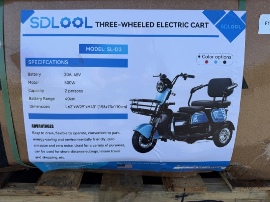 New SDLOOL 3 Wheeled Electric Golf Cart