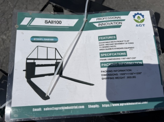 (4X) New AGT Quick Attach Pallet Forks