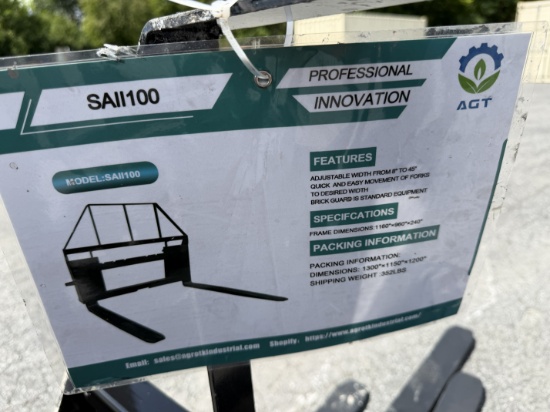 (4X) New AGT Quick Attach Pallet Forks
