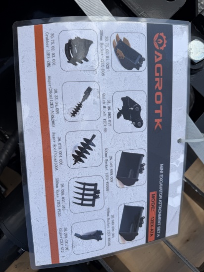 New AGT Skid Lot Of Mini Excavator Attachments