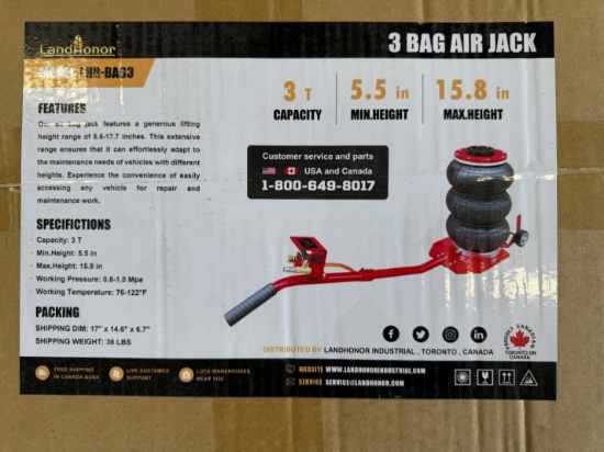(3X) New Landhonor 3 Bag Air Jack