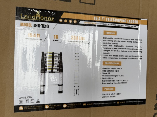 New Landhonor 15'' Telescopic Ladder