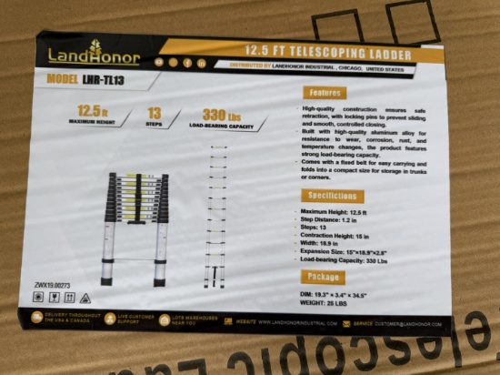 New Landhonor 12'' Telescopic Ladder