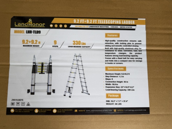 (2) New Landhonor 9' Telescopic Ladder