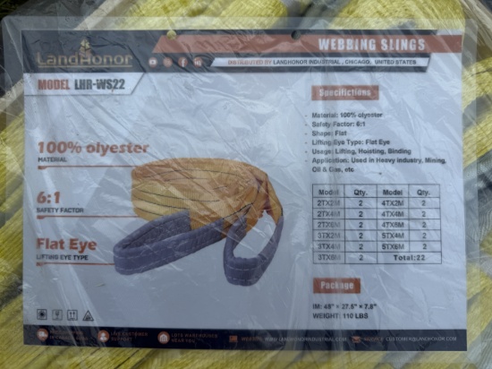 New Landhonor Skid Lot Of Webbing Slings