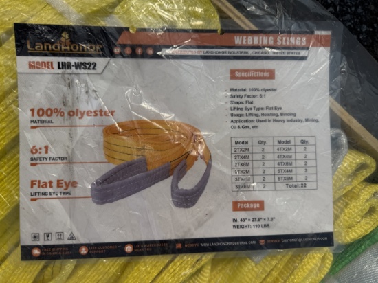 New Landhonor Skid Lot Of Webbing Slings