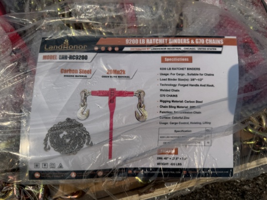 New Landhonor Skid Lot Of Ratchet & Binder Set