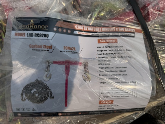 New Landhonor Skid Lot Of Ratchet & Binder Set