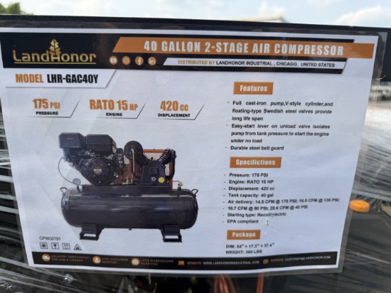 New Landhonor 40 Gal 2 Stage Air Compressor
