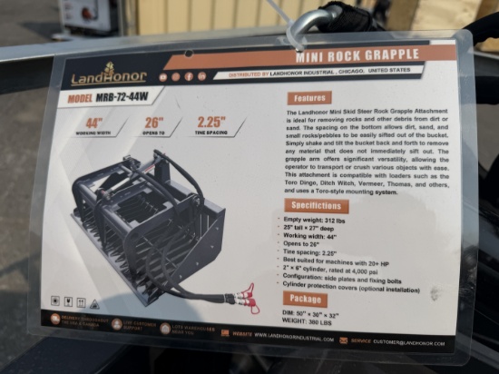 (2X) New Landhonor 44" Mini Rock Grapple Bucket