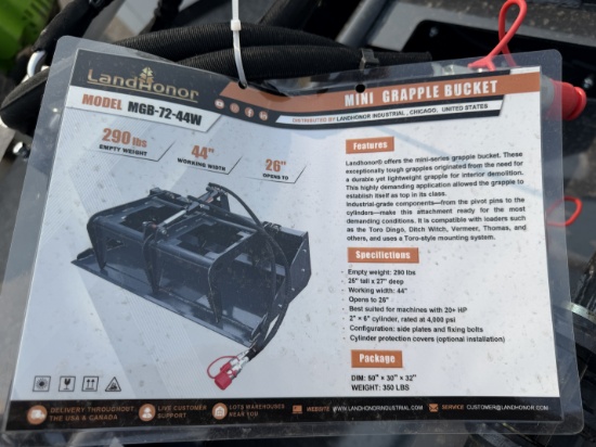 (2X) New Landhonor 44" Mini Grapple Bucket