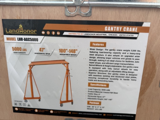 New Landhonor 5000 IB Capacity Gantry Crane