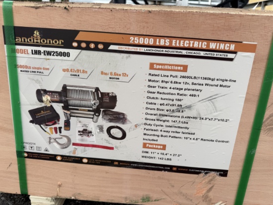 New Landhonor 25,000 IB Capacity Electric Winch