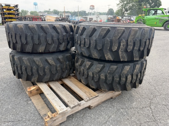 New Set Of (4) 12-16.5 Skid Loader Tires W/ Rims
