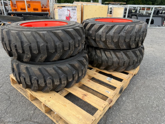 New Set Of (4) 10-16.5 Skid Loader Tires W/ Rims