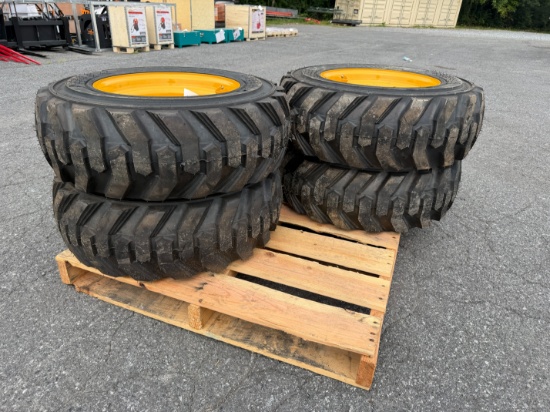 New Set Of (4) 10-16.5 Skid Loader Tires W/ Rims