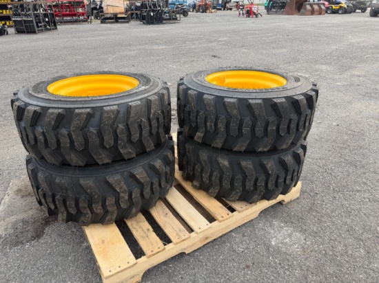 New Set Of (4) 12-16.5 Skid Loader Tires W/ Rims