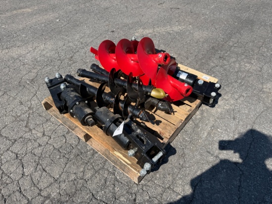 (4) New Mini Excavator Attach Auger Drive W/ Bits