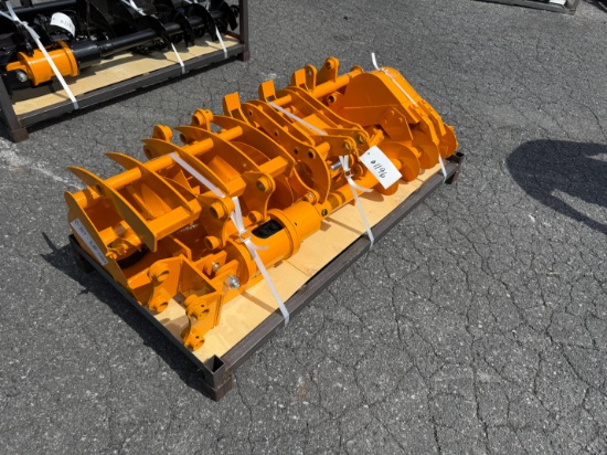 New Skid Lot Of GIYI Mini Excavator Attachments