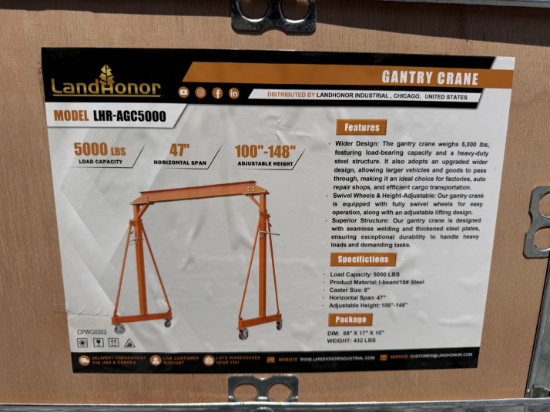 New Landhonor 5000 IB Capacity Gantry Crane