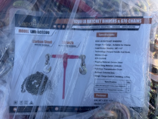 New Landhonor Lot Of Ratchet Binders & Chains