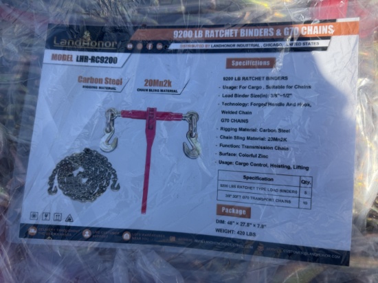 New Landhonor Lot Of Ratchet Binders & Chains