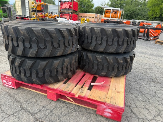 Set Of (4) New 10-16.5 Skid Loader Tires