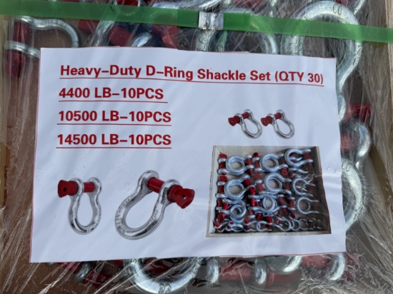 Skid Lot Of New Shackles, Chains, And Binders