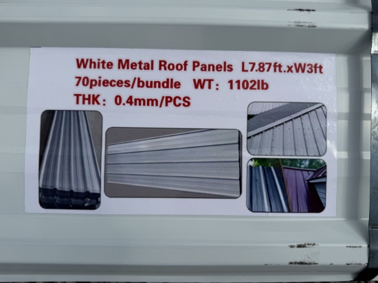 New Skid Lot Of 8'' Metal Roofing
