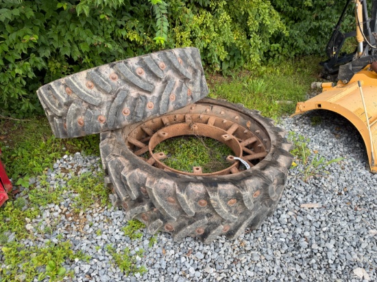 Used Set Of (2) Rear Steel Tractor Wheels