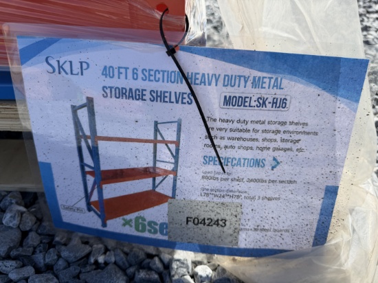 New Skid Lot Of SKLP 40' 6 Section Shelving