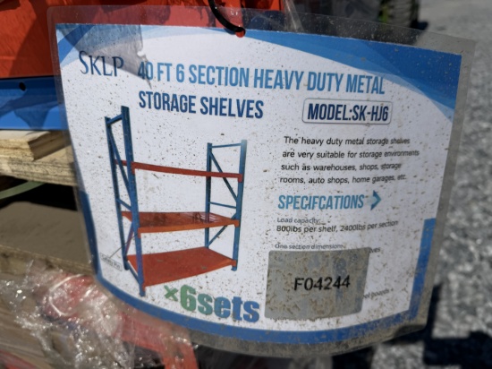 (2X) New Skid Lot Of SKLP 40' 6 Section Shelving